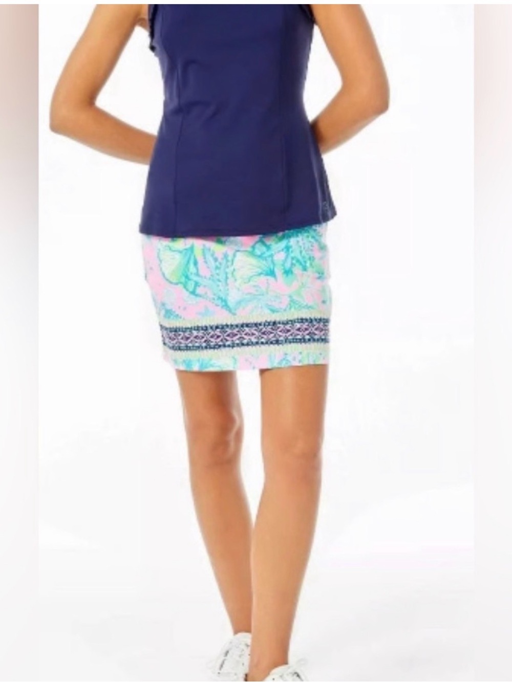 Lilly Pulitzer Pink & Aqua Printed Mini Skirt